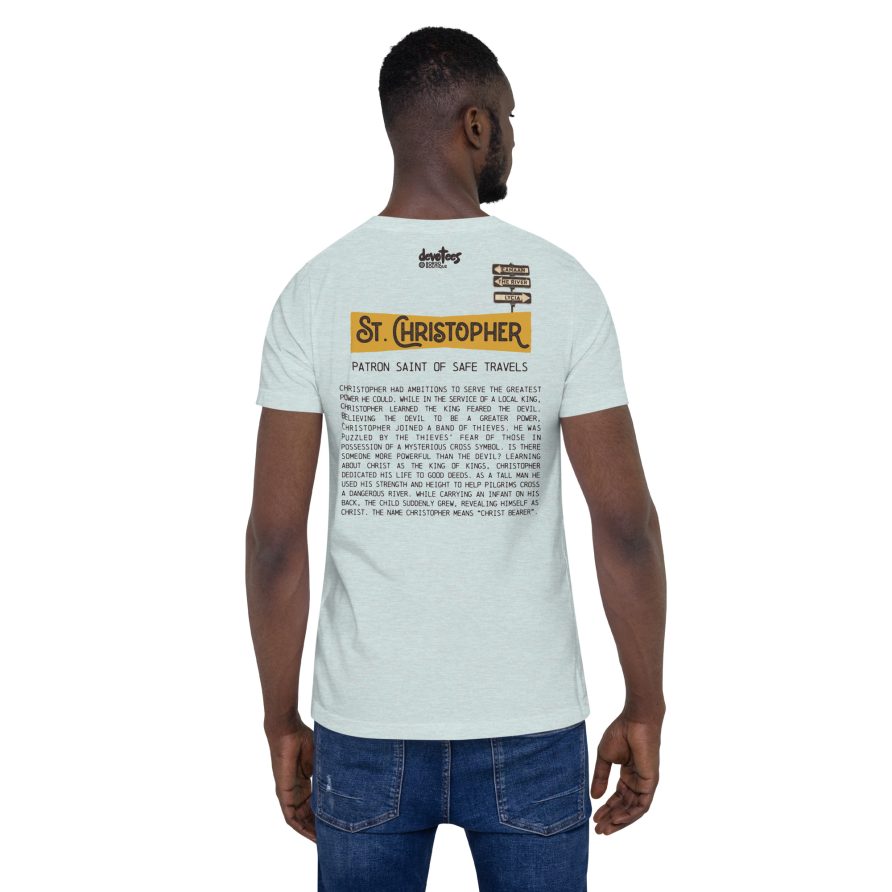 St. Christopher Unisex t-shirt - HEATHER PRISM ICE BLUE - Image 3