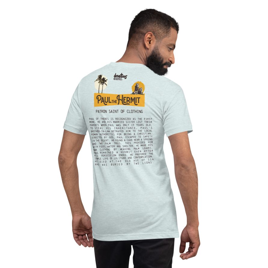 Paul the Hermit Unisex t-shirt - HEATHER PRISM ICE BLUE - Image 2