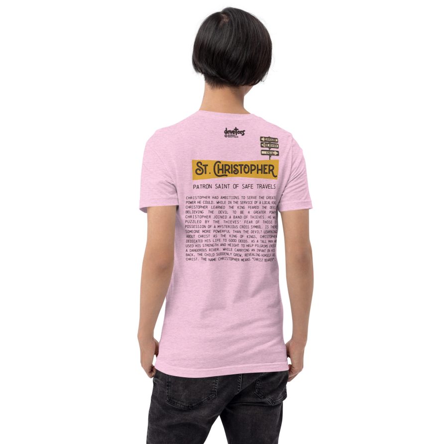 St. Christopher Unisex t-shirt – HEATHER PRISM LILAC - Image 3