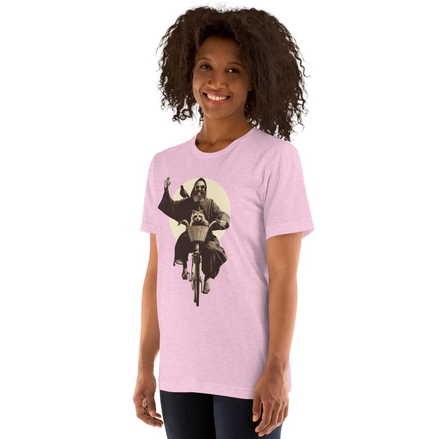 St. Francis Unisex t-shirt - HEATHER PRISM LILAC - Image 4