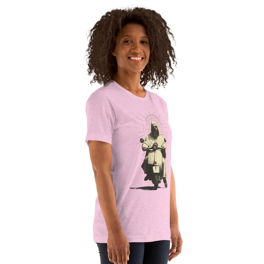 St. Christopher Unisex t-shirt – HEATHER PRISM LILAC - Image 4