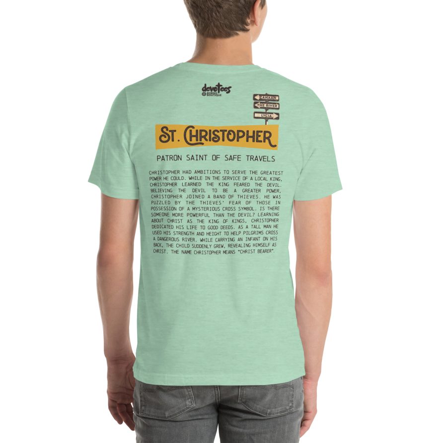 St. Christopher Unisex t-shirt - HEATHER PRISM MINT - Image 3