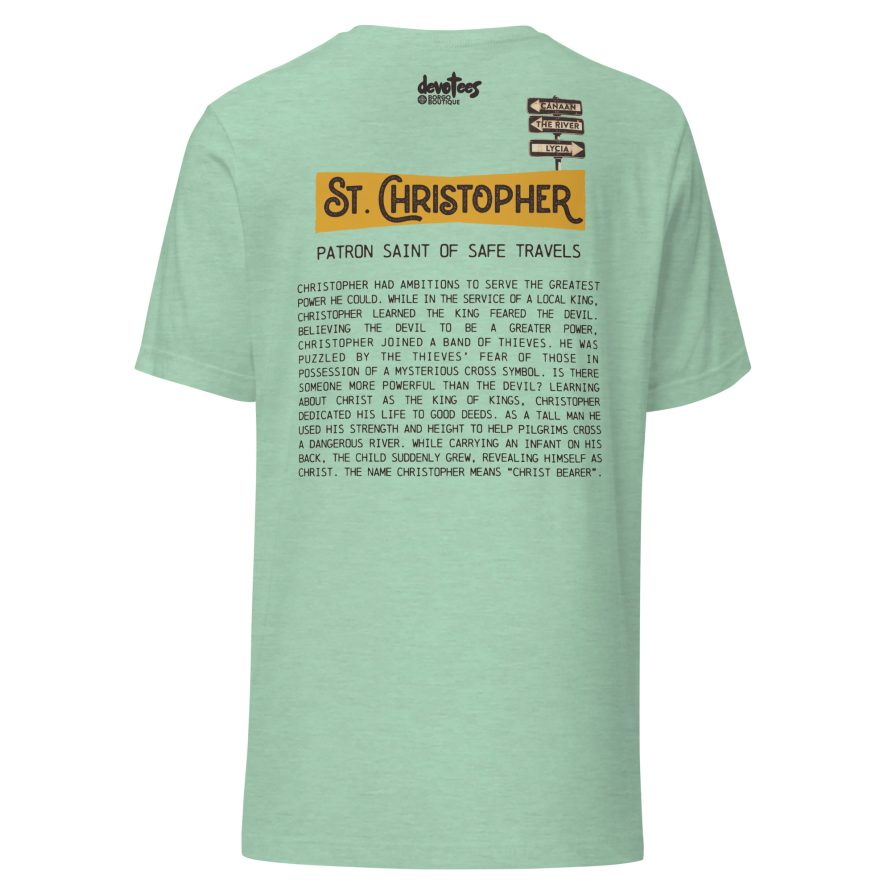 St. Christopher Unisex t-shirt - HEATHER PRISM MINT - Image 5