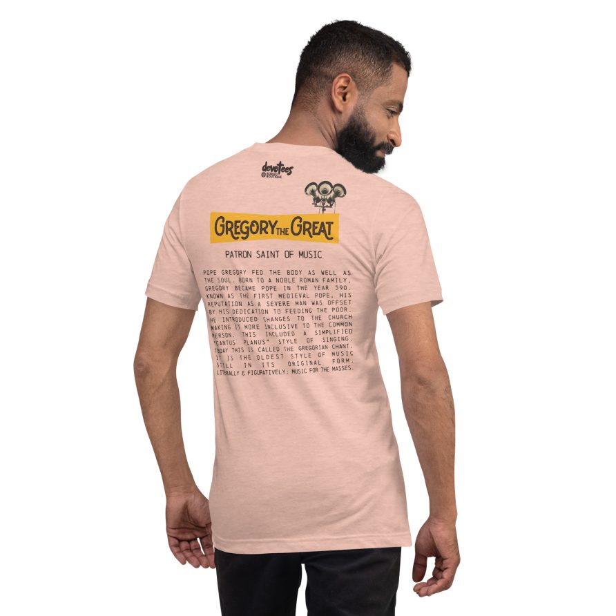 Gregory the Great Unisex t-shirt - HEATHER PRISM PEACH - Image 3