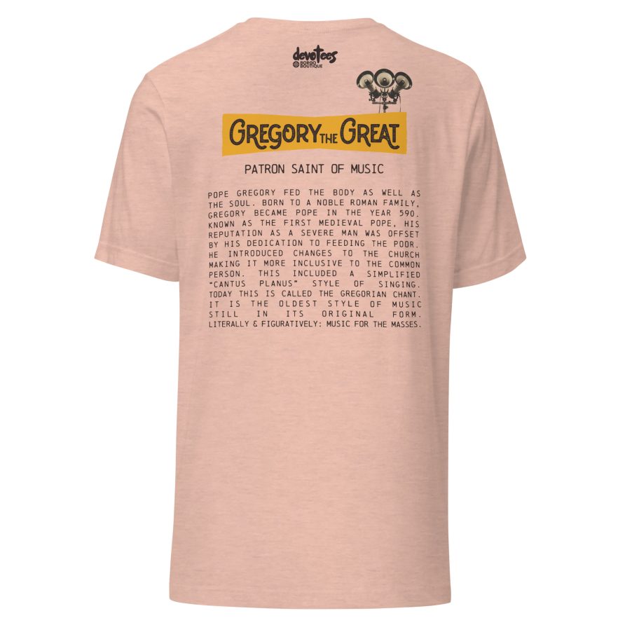 Gregory the Great Unisex t-shirt - HEATHER PRISM PEACH - Image 5