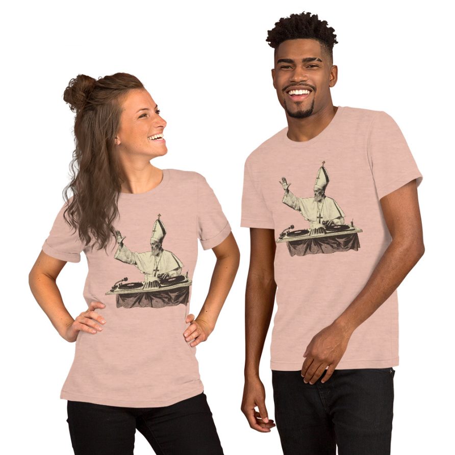 Gregory the Great Unisex t-shirt - HEATHER PRISM PEACH - Image 4