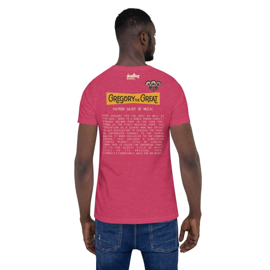 Gregory the Great Unisex t-shirt - HEATHER RASPBERRY - Image 4