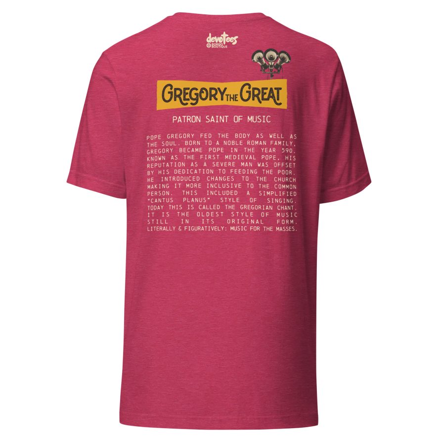 Gregory the Great Unisex t-shirt - HEATHER RASPBERRY - Image 5