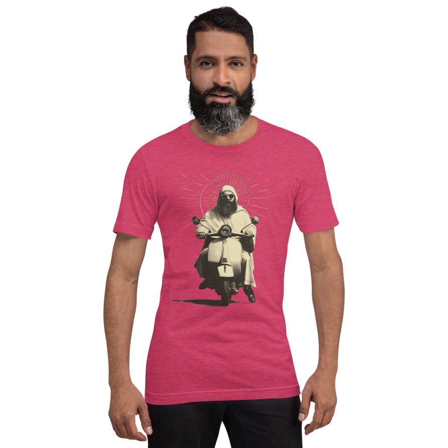 St. Christopher Unisex t-shirt - HEATHER RASPBERRY - Image 2