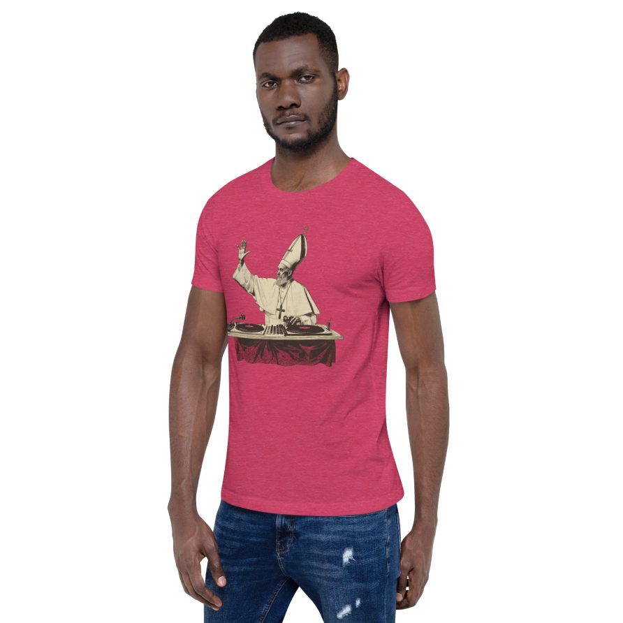 Gregory the Great Unisex t-shirt - HEATHER RASPBERRY - Image 2