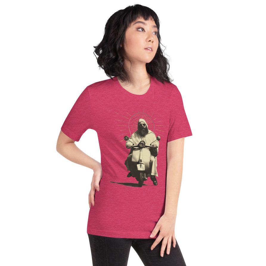 St. Christopher Unisex t-shirt - HEATHER RASPBERRY - Image 4