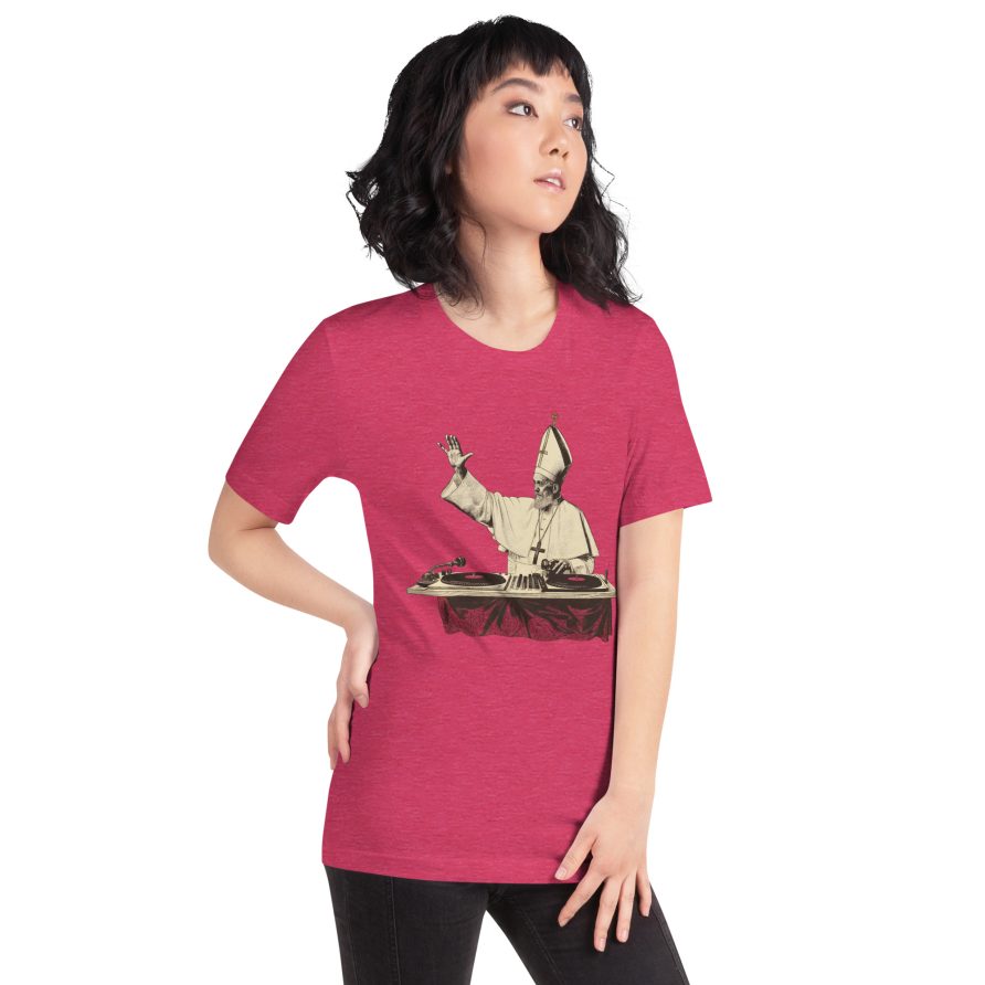 Gregory the Great Unisex t-shirt - HEATHER RASPBERRY - Image 3