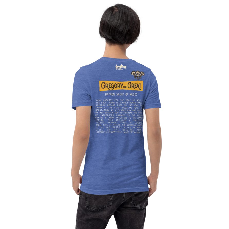 Gregory the Great Unisex t-shirt - HEATHER TRUE ROYAL - Image 2