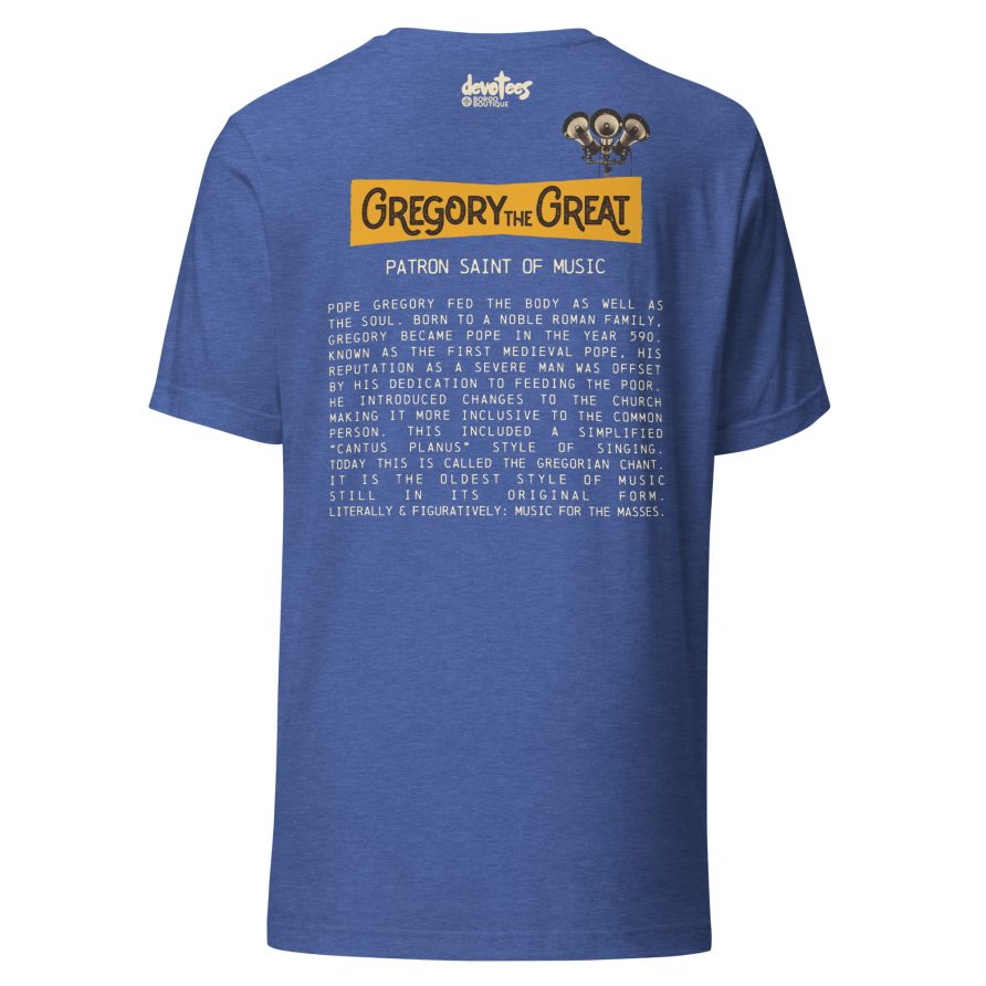 Gregory the Great Unisex t-shirt - HEATHER TRUE ROYAL - Image 5