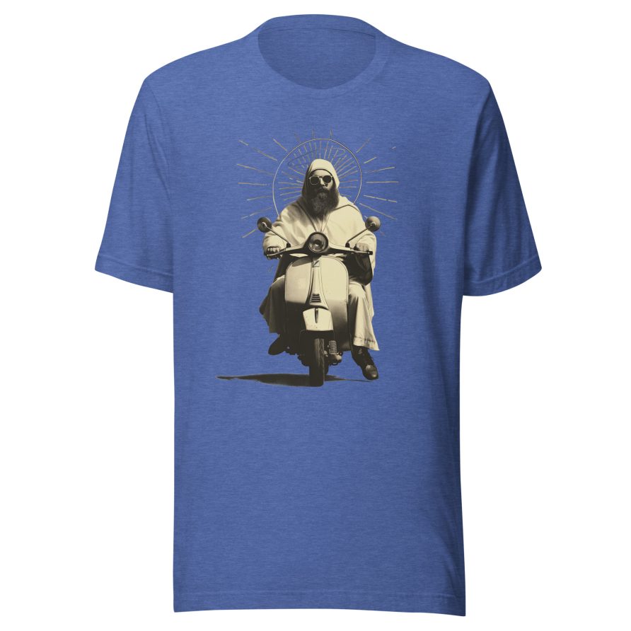 St. Christopher Unisex t-shirt - HEATHER TRUE ROYAL - Image 5