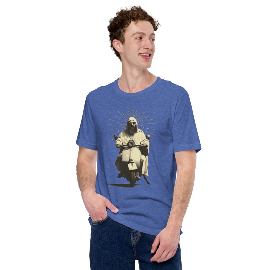 St. Christopher Unisex t-shirt - HEATHER TRUE ROYAL - Image 2