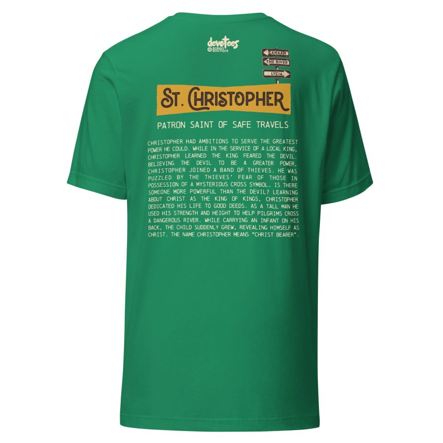 St. Christopher Unisex t-shirt - KELLY - Image 5