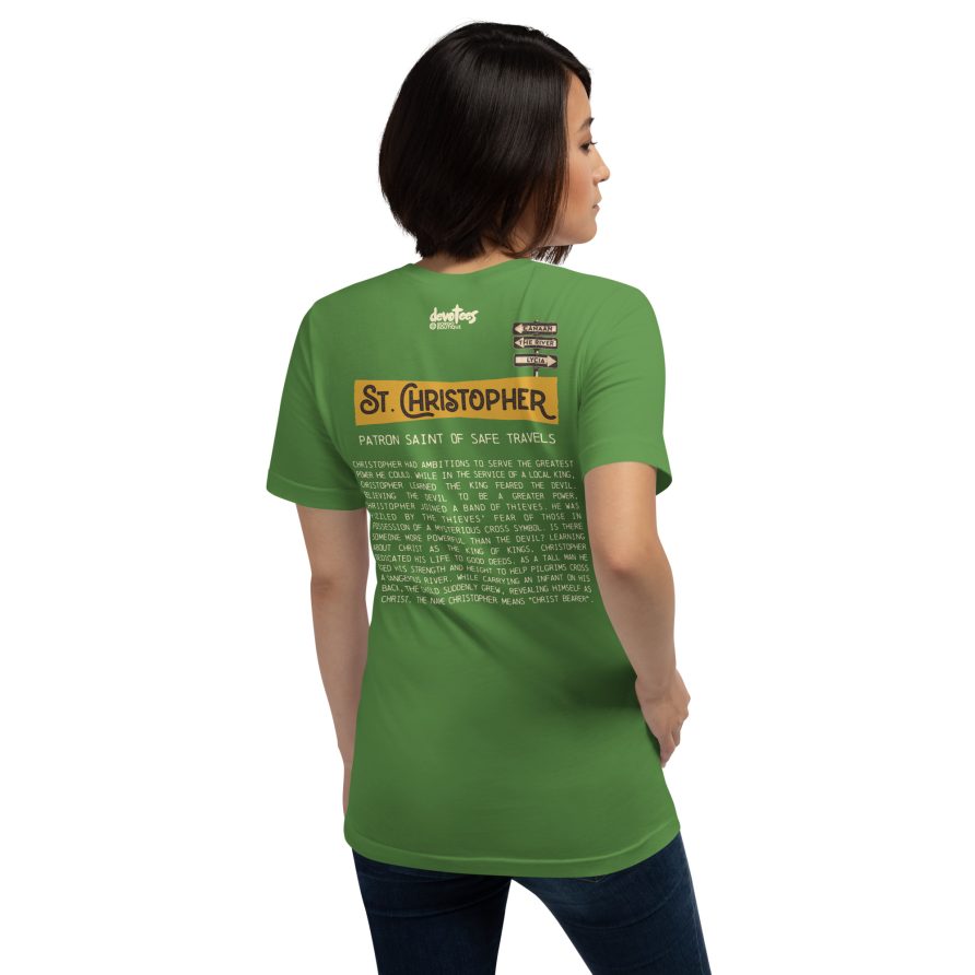 St. Christopher Unisex t-shirt - LEAF - Image 4