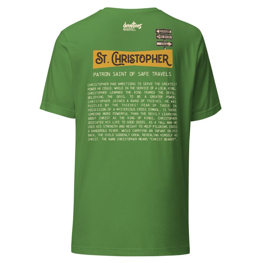 St. Christopher Unisex t-shirt - LEAF - Image 5