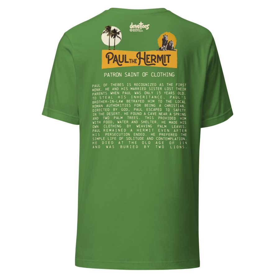 Paul the Hermit Unisex t-shirt - LEAF - Image 5