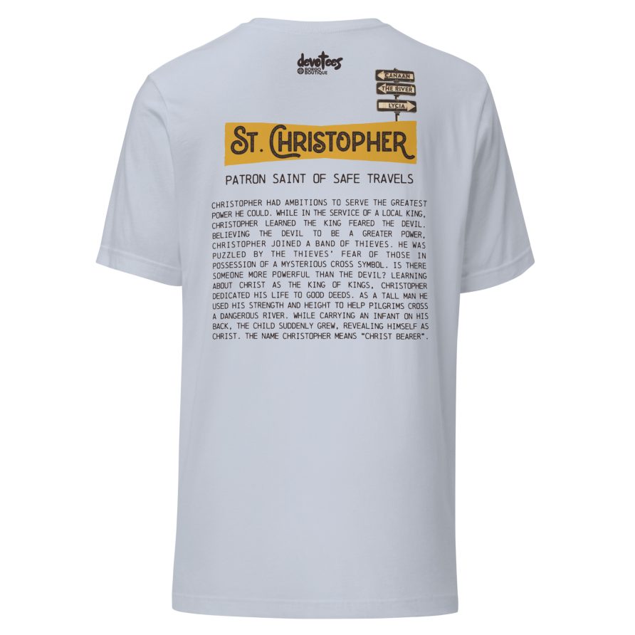 St. Christopher Unisex t-shirt - LIGHT BLUE - Image 5