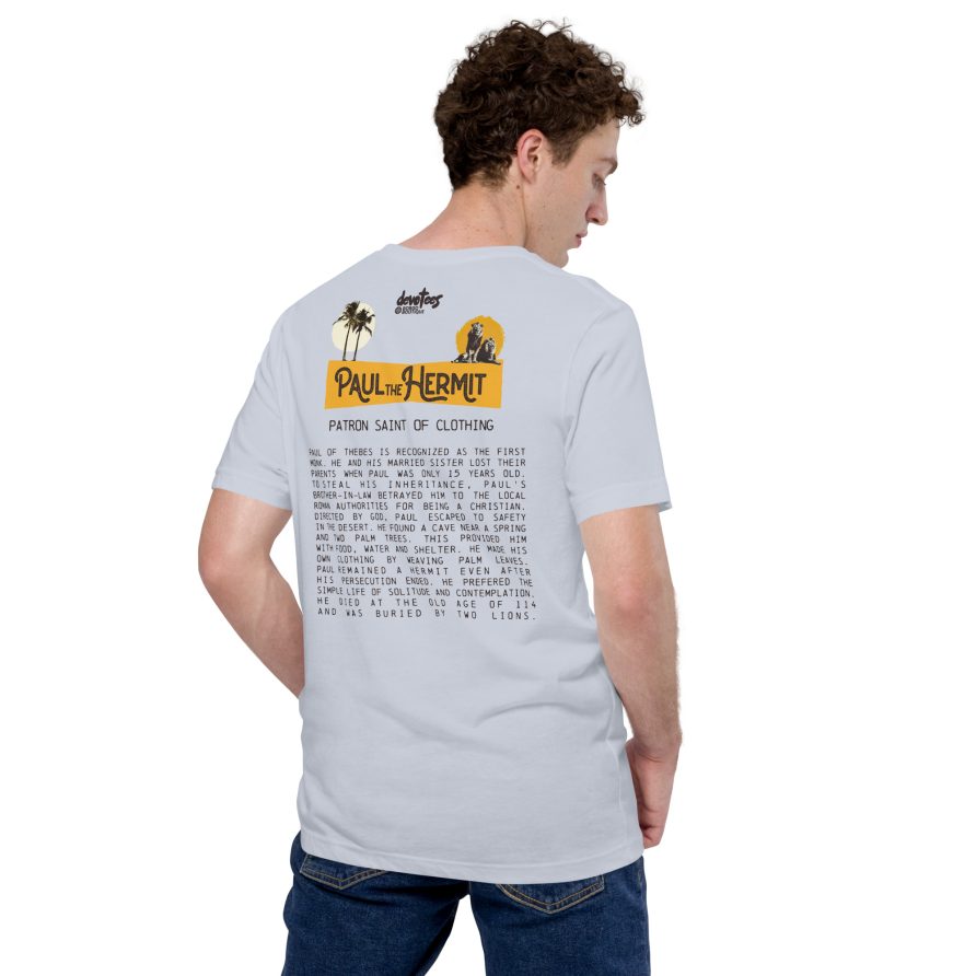 Paul the Hermit Unisex t-shirt - LIGHT BLUE - Image 3