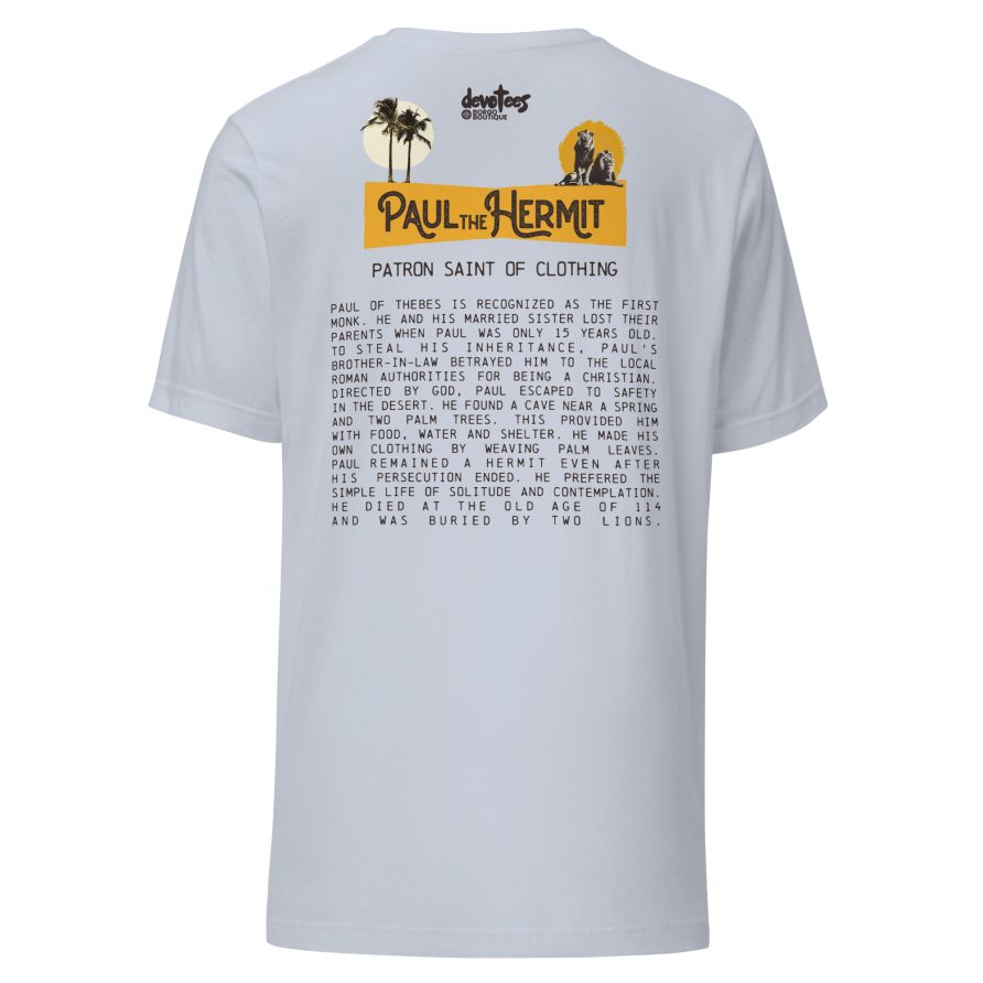 Paul the Hermit Unisex t-shirt - LIGHT BLUE - Image 5