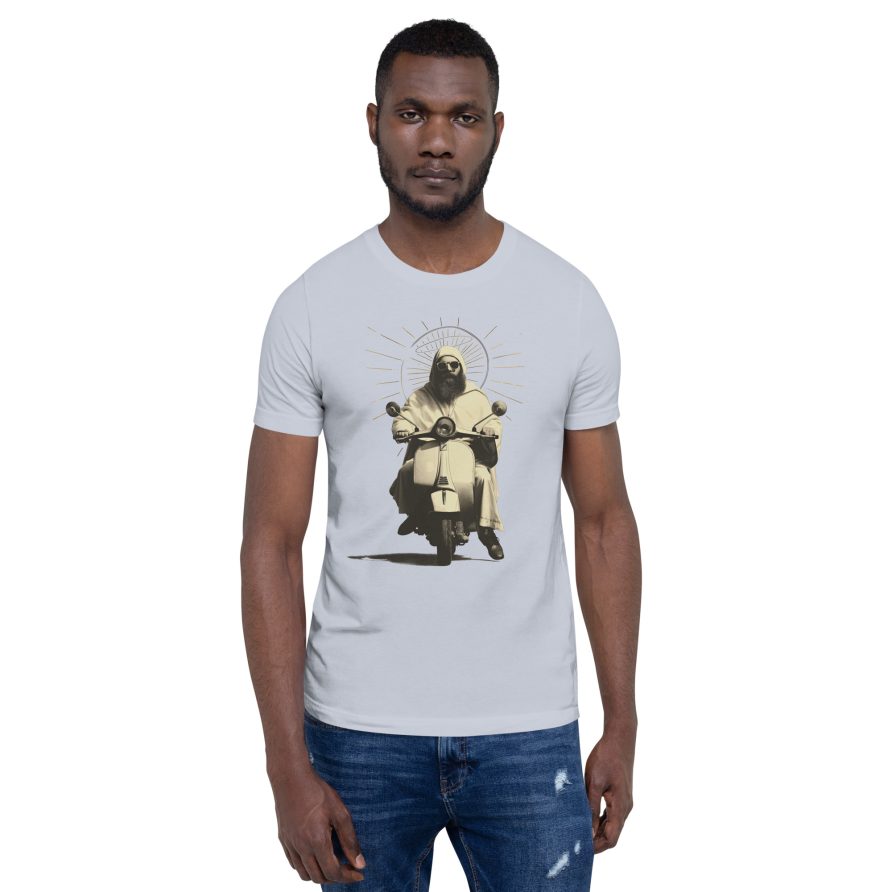 St. Christopher Unisex t-shirt - LIGHT BLUE - Image 2