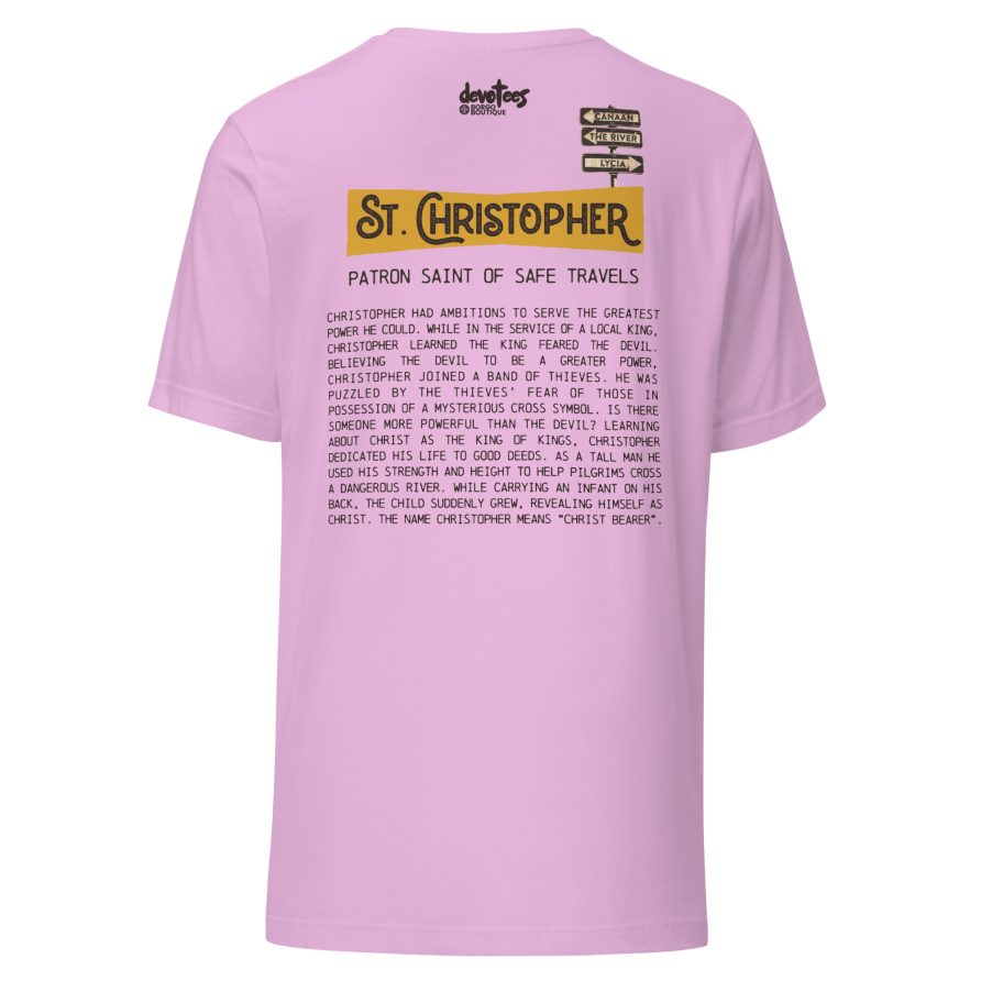 St. Christopher Unisex t-shirt – LILAC - Image 5