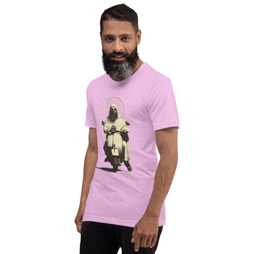 St. Christopher Unisex t-shirt – LILAC - Image 2