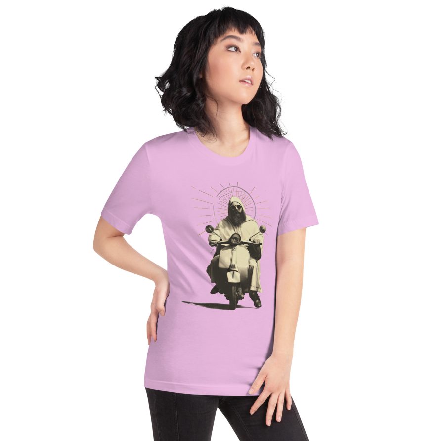 St. Christopher Unisex t-shirt – LILAC - Image 4