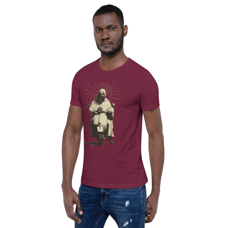 St. Christopher Unisex t-shirt - MAROON - Image 2