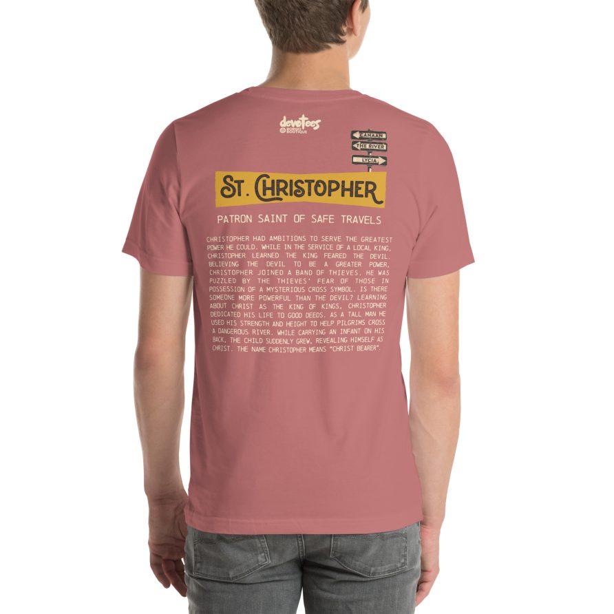 St. Christopher Unisex t-shirt - MAUVE - Image 2