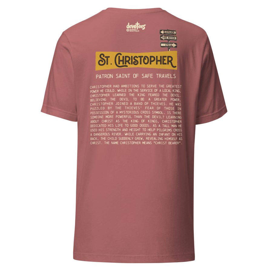 St. Christopher Unisex t-shirt - MAUVE - Image 4