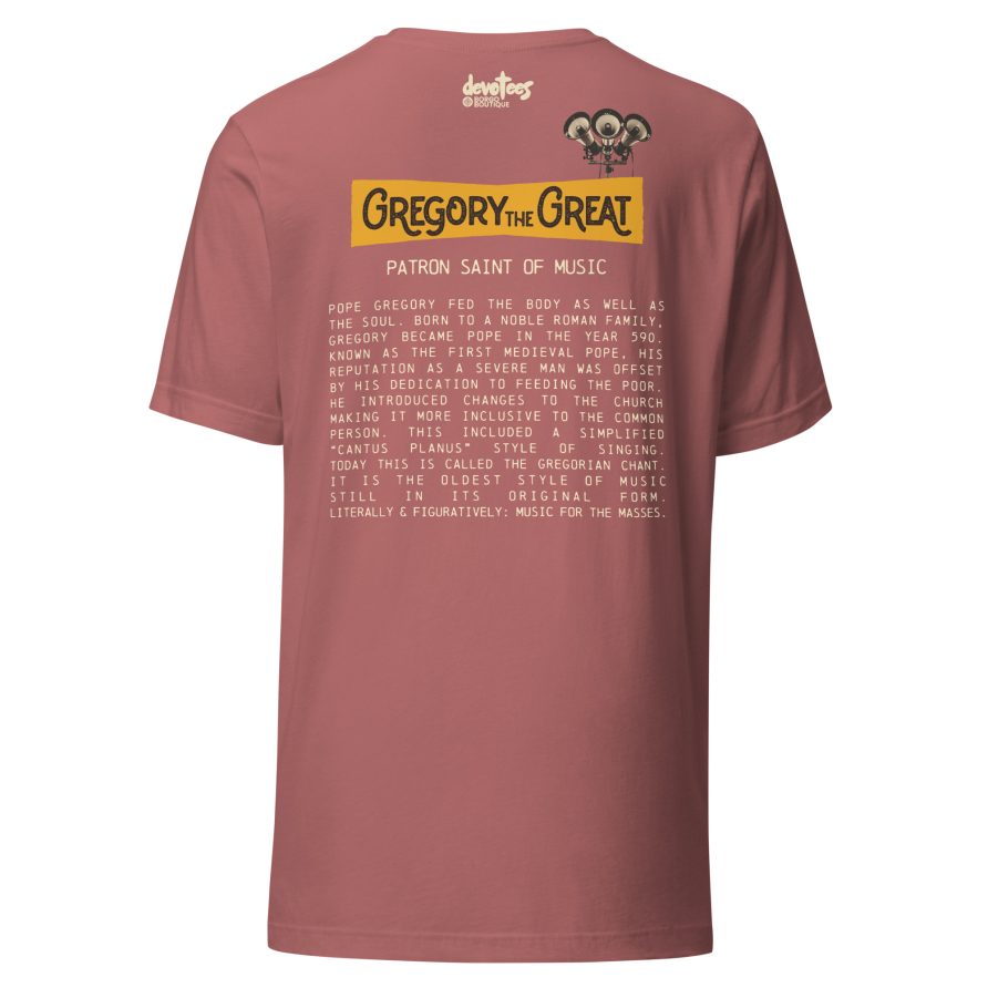 Gregory the Great Unisex t-shirt - MAUVE - Image 5