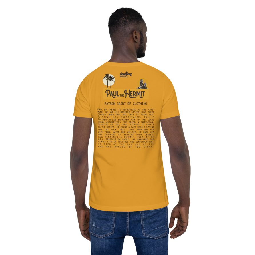 Paul the Hermit Unisex t-shirt - MUSTARD - Image 3