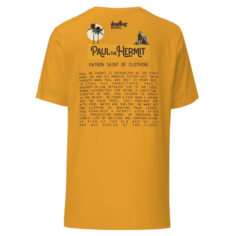 Paul the Hermit Unisex t-shirt - MUSTARD - Image 5
