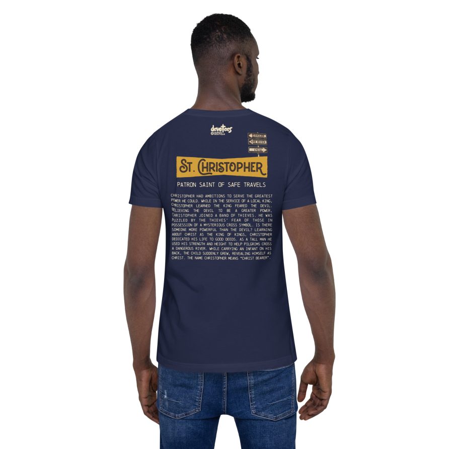 St. Christopher Unisex t-shirt - NAVY - Image 3