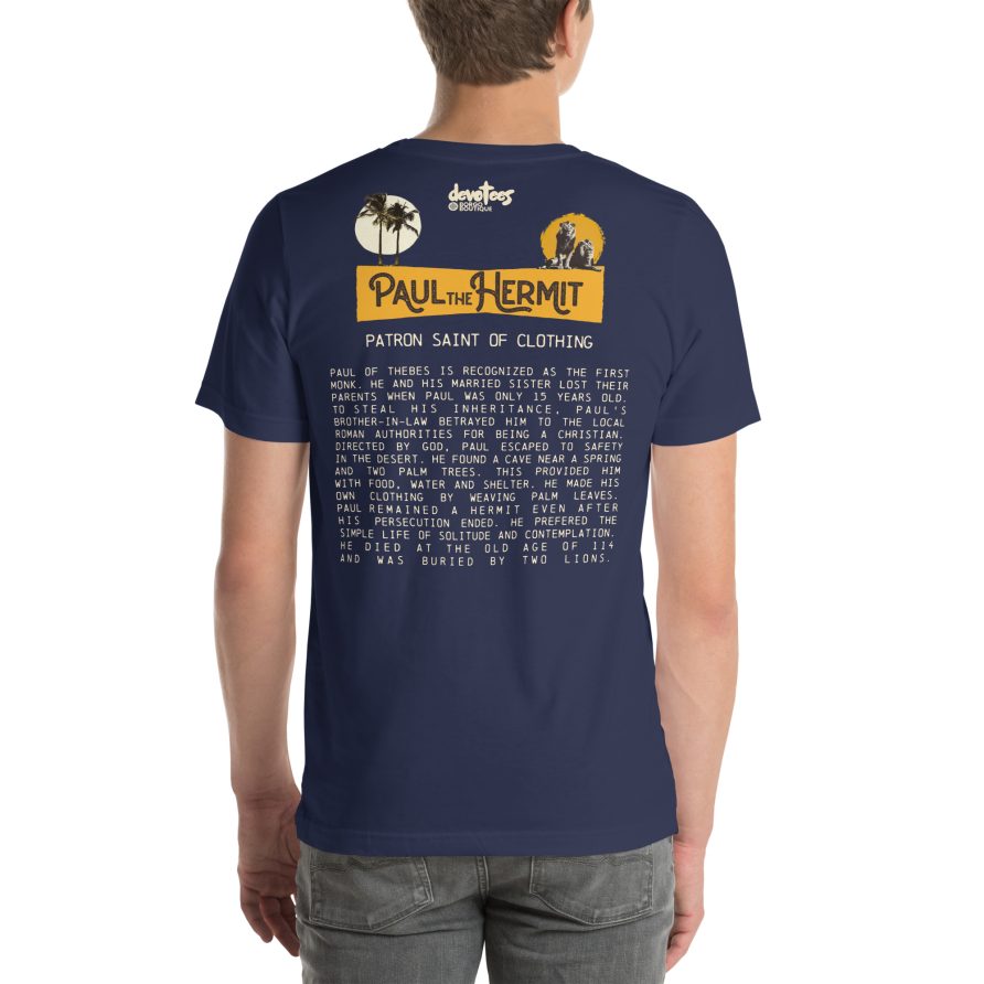 Paul the Hermit Unisex t-shirt - NAVY - Image 3