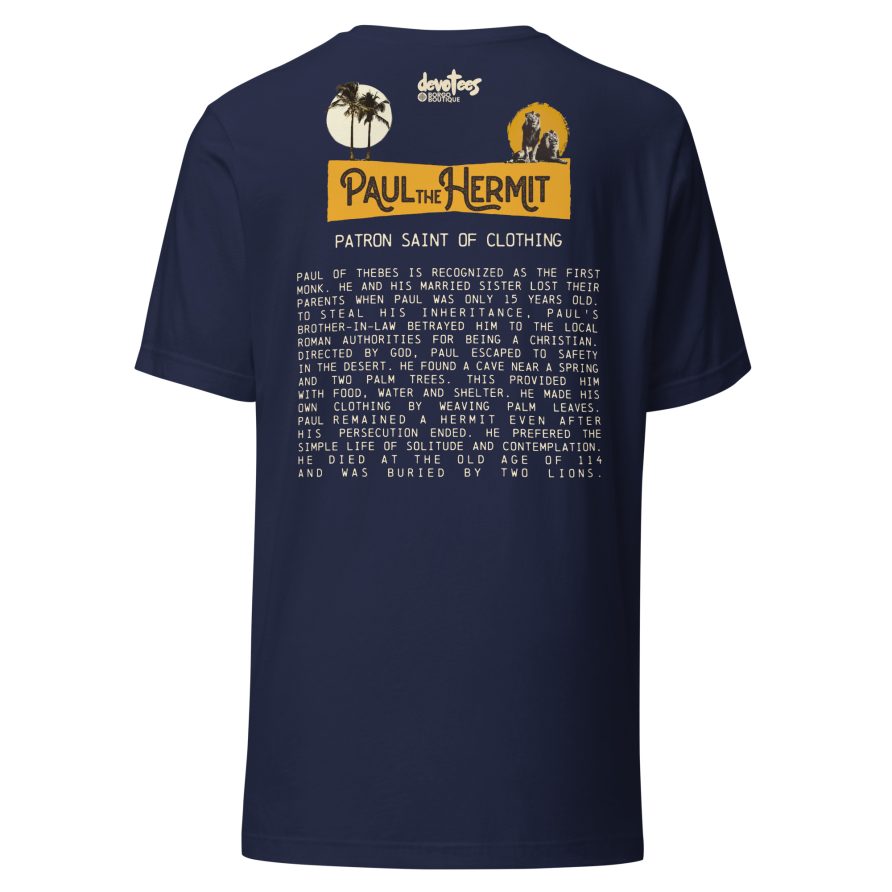 Paul the Hermit Unisex t-shirt - NAVY - Image 5