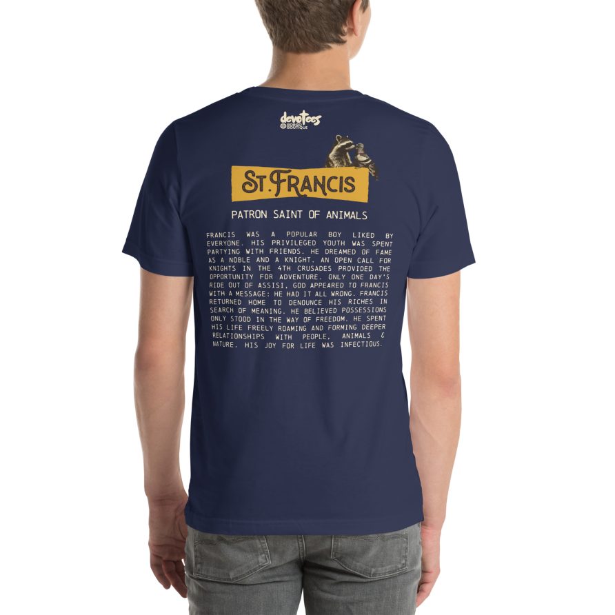 St. Francis Unisex t-shirt - NAVY - Image 3