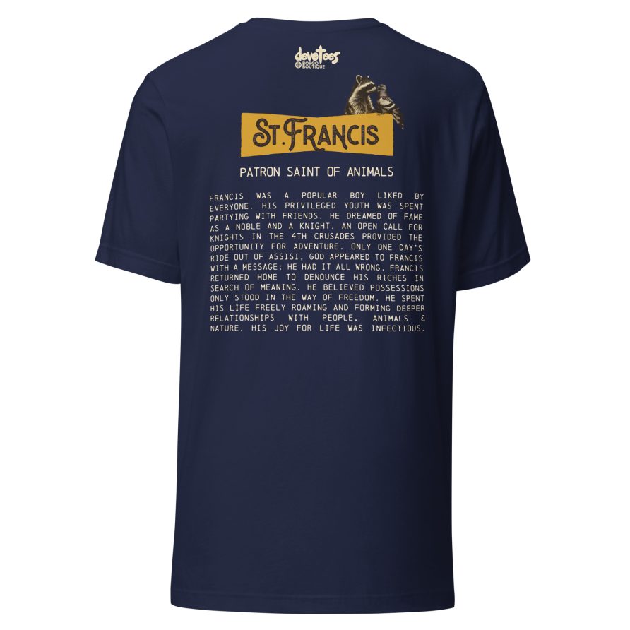 St. Francis Unisex t-shirt - NAVY - Image 5