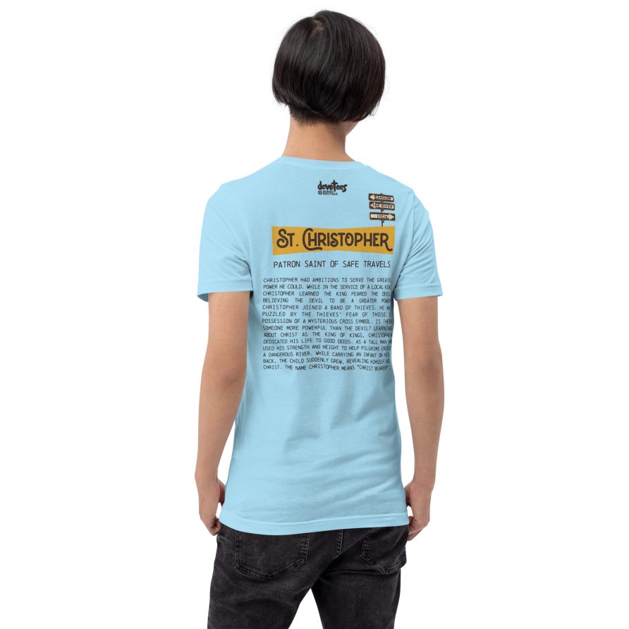 St. Christopher Unisex t-shirt - OCEAN BLUE - Image 3