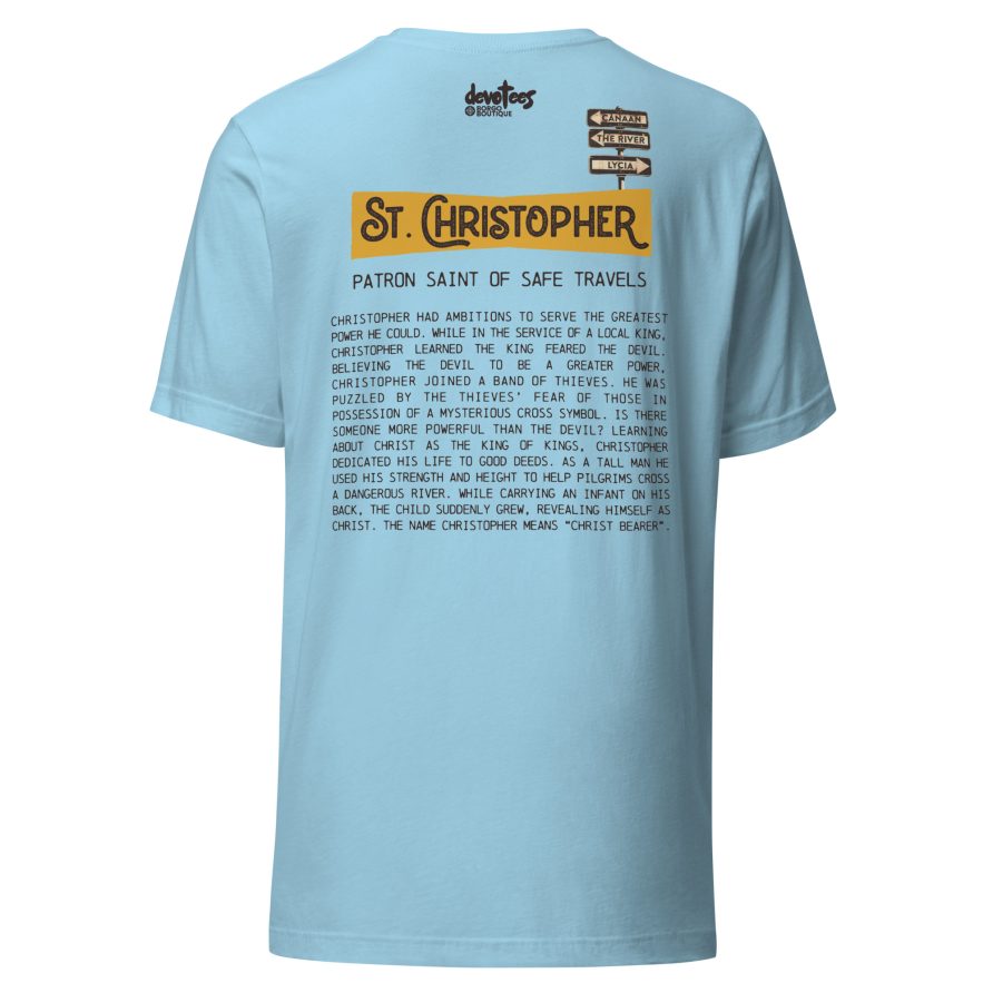 St. Christopher Unisex t-shirt - OCEAN BLUE - Image 5