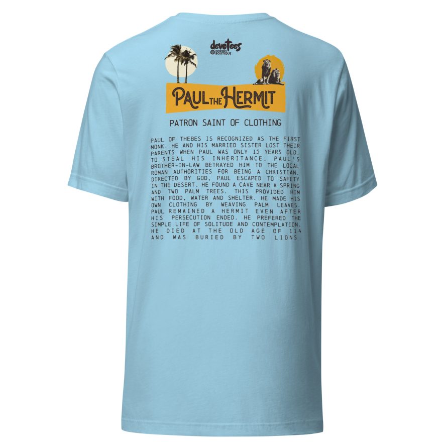 Paul the Hermit Unisex t-shirt - OCEAN BLUE - Image 4