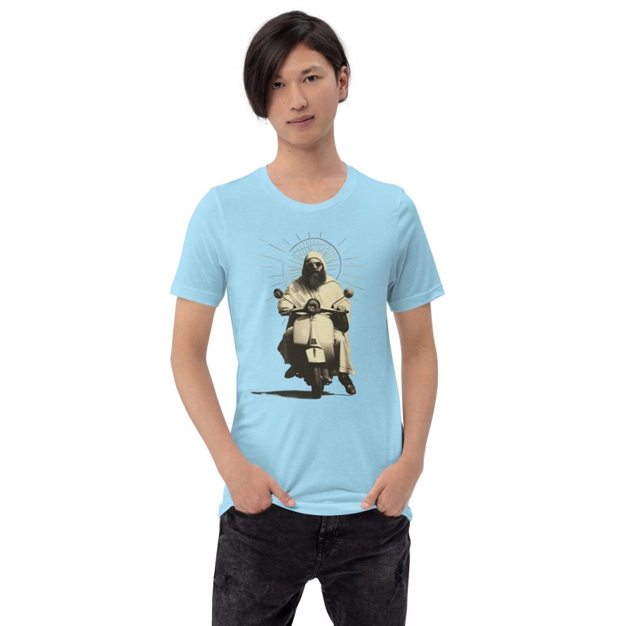St. Christopher Unisex t-shirt - OCEAN BLUE - Image 2