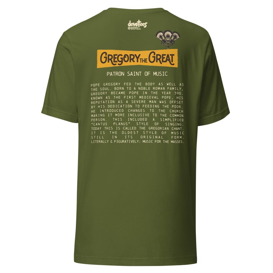 Gregory the Great Unisex t-shirt - OLIVE - Image 4