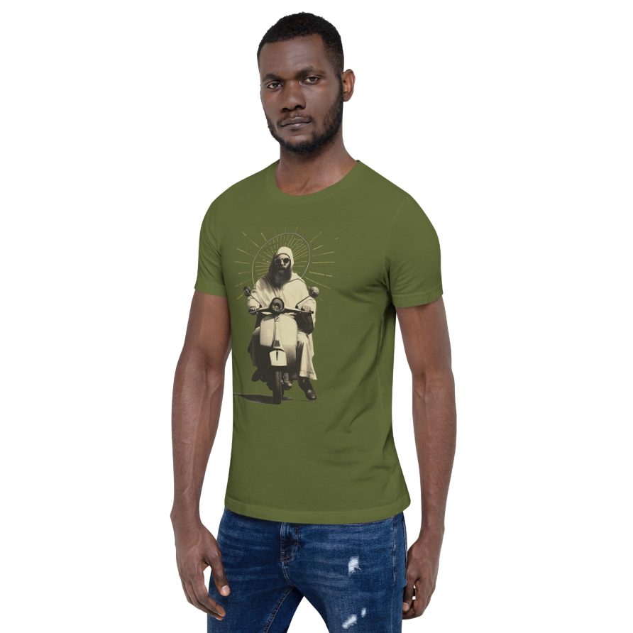 St. Christopher Unisex t-shirt - OLIVE - Image 2