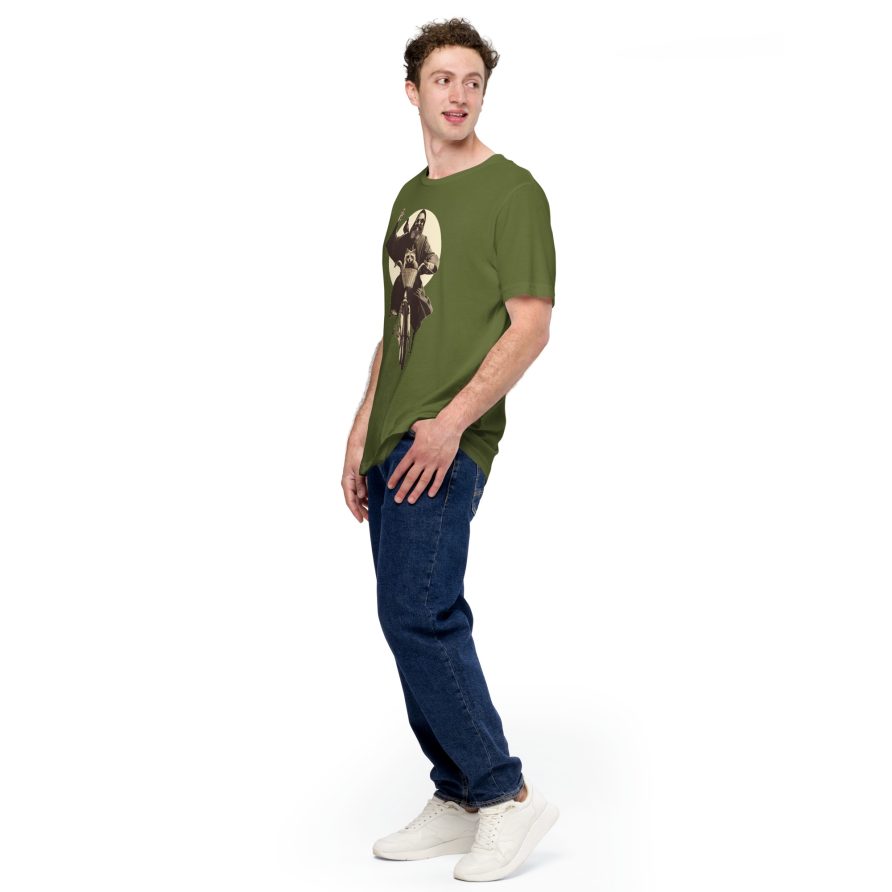 St. Francis Unisex t-shirt - OLIVE - Image 2