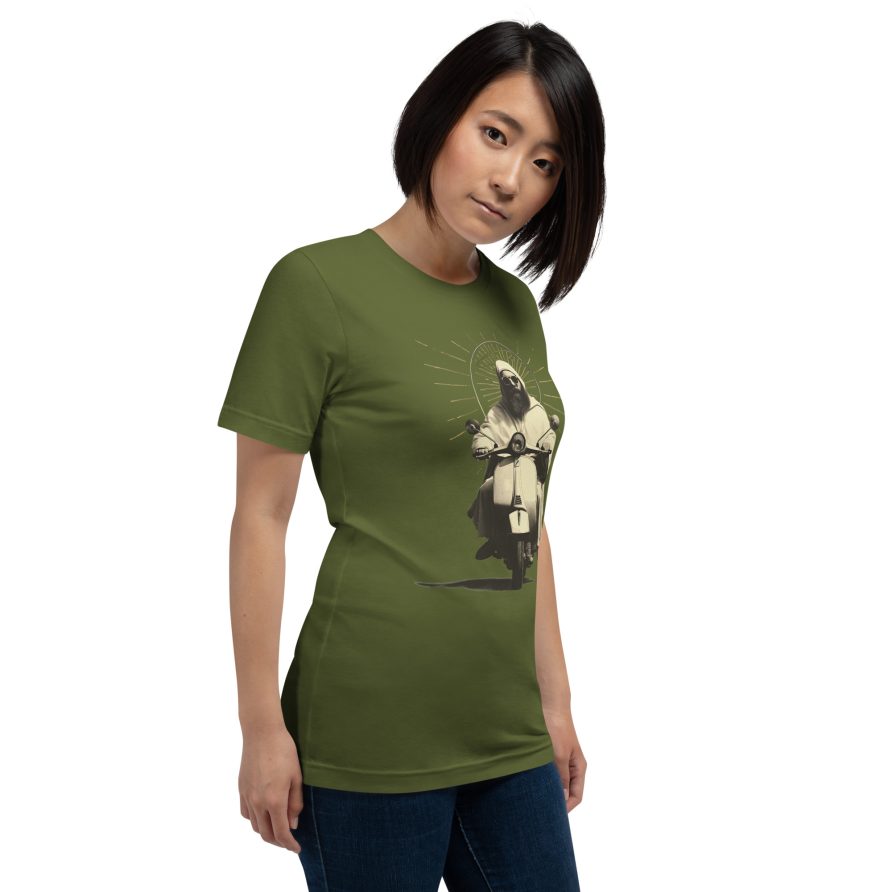 St. Christopher Unisex t-shirt - OLIVE - Image 4